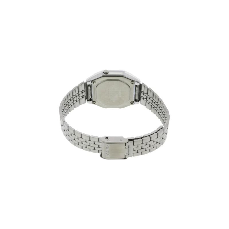 Casio Серия YOUTH - маленькие металлические квадраты, модный ретро-бизнес, водонепроницаемый ЖК-дисплей, кварцевый механизм, ремешок из нержавеющей стали, LA680WA-4C