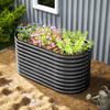 Planter, Metal Flower Planter with Safety Edge and Gloves, Open Bottom, 160W x 80D x 80H cm, Dark Grey