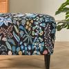 Чехол для пуфа с цветочным принтом, прямоугольный эластичный чехол для стула, чехол для пуфа из спандекса, защитная мебель для гостиной