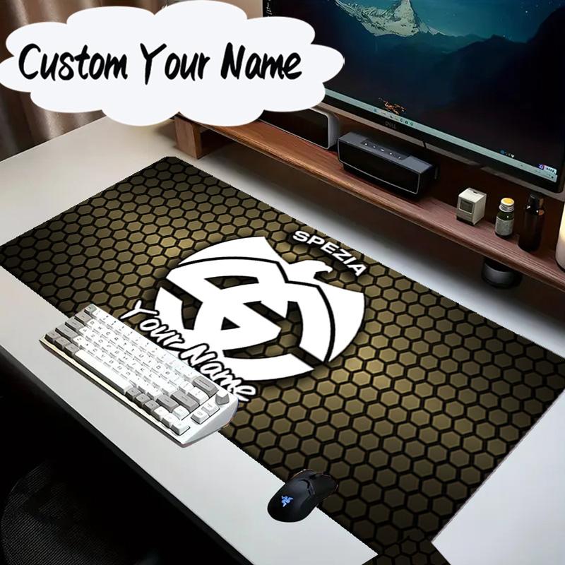 Custom Name Mouse pad Spezia Fc Crest Design Mouse Pad Desk Mat, Non-Slip Rubber Backer Pad For Computer Notebook Gaming Mouse Pad Birthday Gift