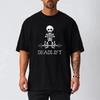 Human Skeleton Deadlift Barbell Gym Clothing Men Fitness Oversized Loose T-Shirt Mesh Quick Dry Short Sleeved Bodybuilding Shirt