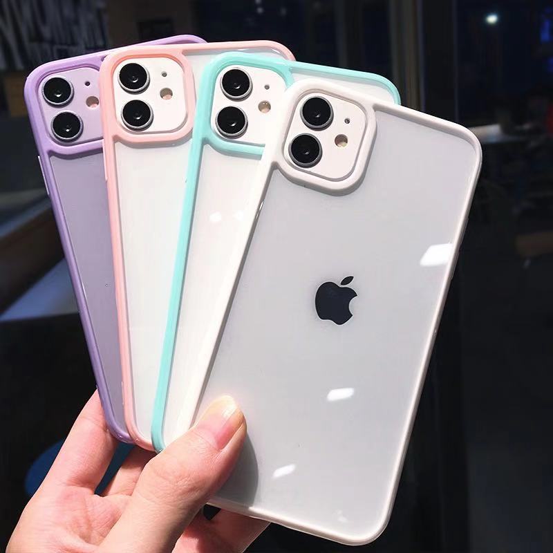 Transparent Candy Color Bumper Phone Case For For Iphone 1 14 13 12 11 Pro Max XR XS X 6 7 8 Plus Mini Soft Shockproof Back Cover