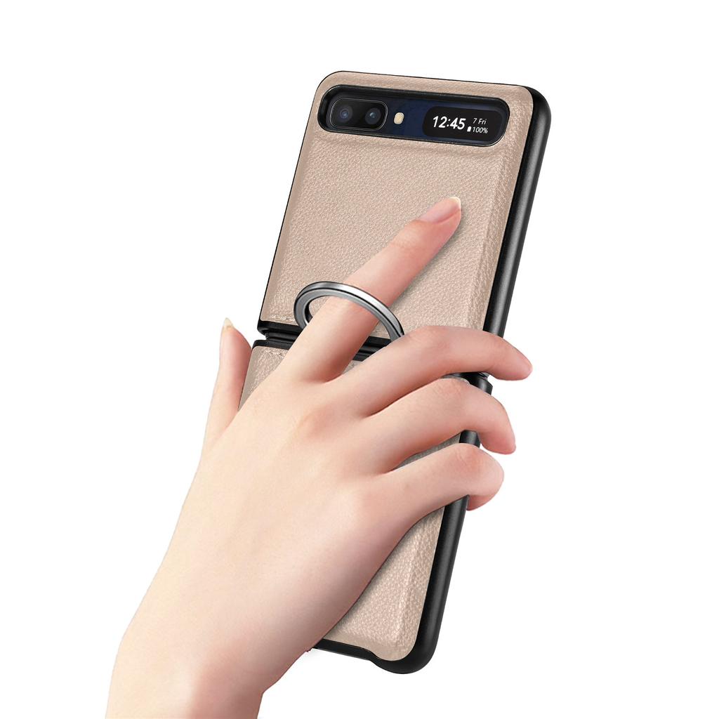 Тонкий кожаный чехол с держателем на палец для Samsung Galaxy Z Flip 3 Flip4 Flip 4 Flip3 5g, складной чехол для мобильного телефона с защитой от падения, Fundas