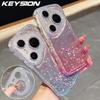 KEYSION Градиентный прозрачный чехол со стразами для Huawei Pura 70 80 Pro 70 Ultra, с защитой камеры, противоударная задняя крышка
