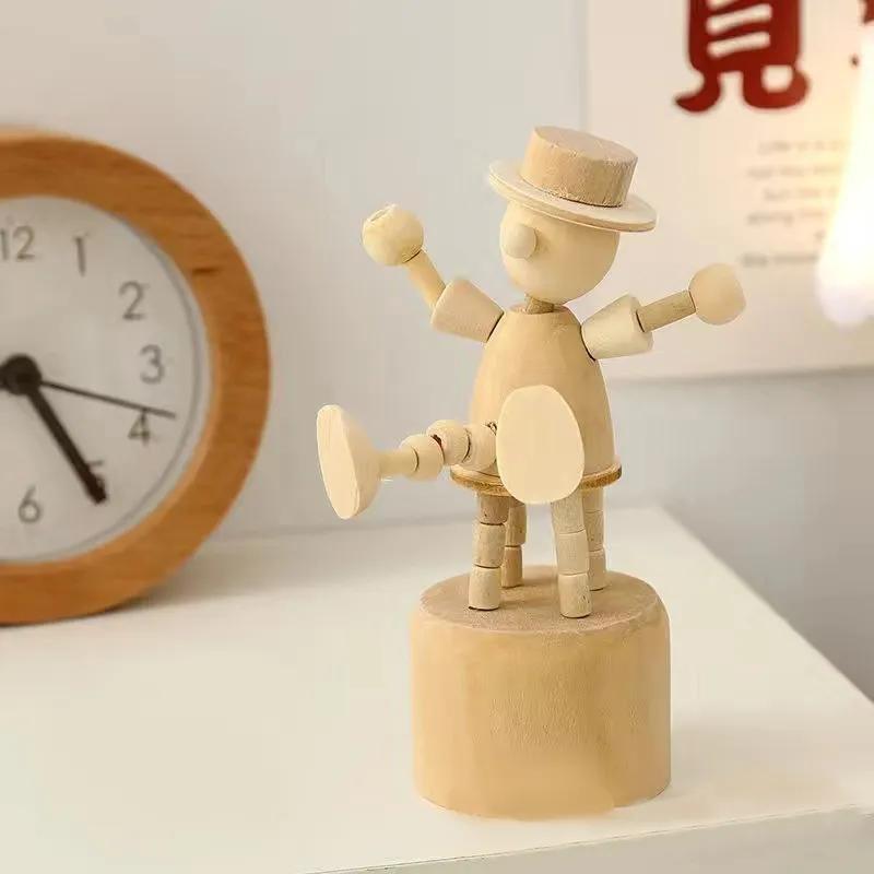 Деревянные поделки и украшения Мультяшные креативные DIY Белые животные Деревянные украшения Детский сад Рабочий стол Деревянная бочка Украшение YLE553