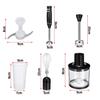 Stainless Steel Electric Blender 2 Speeds Blender Hand Mixer EggsWhisk Vegetable Juicer Grinder Chopper 4 In 1 With 700ml Beaker
