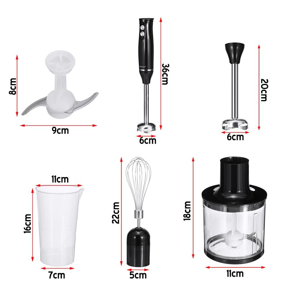 Stainless Steel Electric Blender 2 Speeds Blender Hand Mixer EggsWhisk Vegetable Juicer Grinder Chopper 4 In 1 With 700ml Beaker