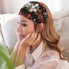 Retro Floral Lace Face Wash Embroidery Hair Accessories Turban Headband Headdress Hair Band