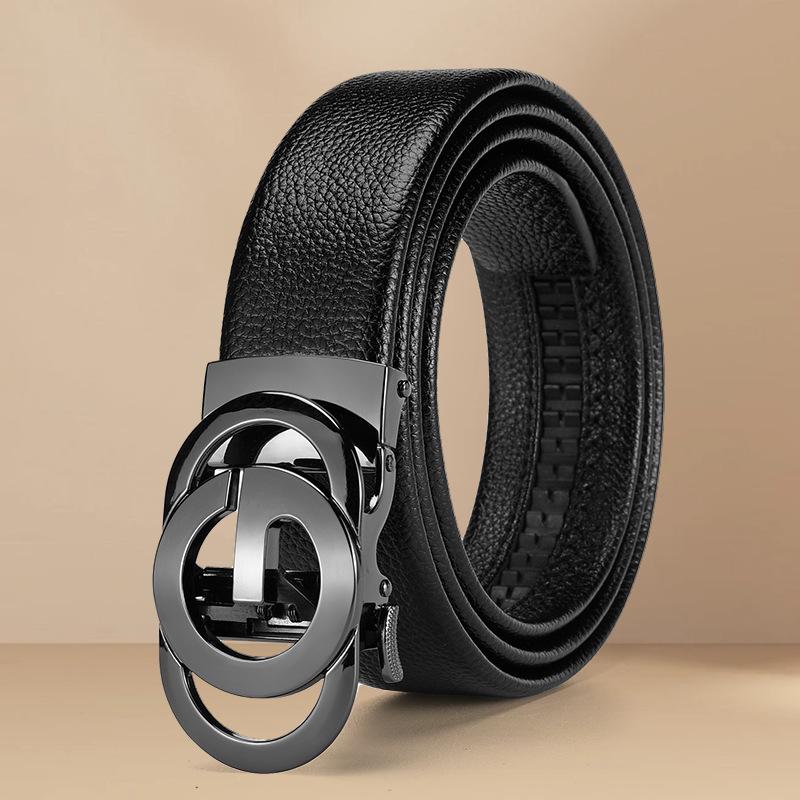 Мужской ремень из натуральной кожи с леопардовой пряжкой - Повседневный универсальный модный тренд