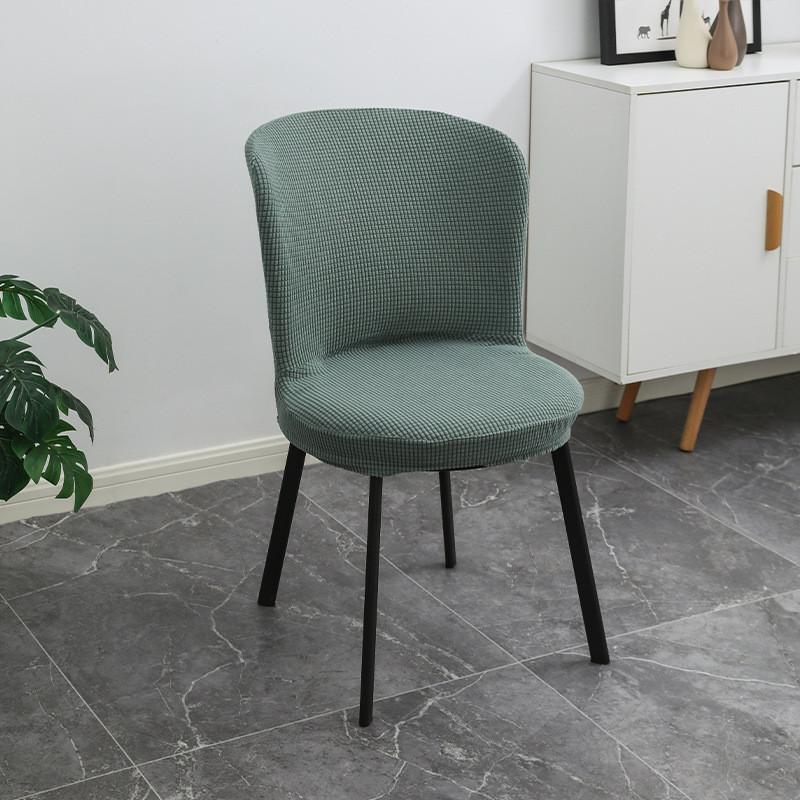 Modern Elegant Arc-shaped Velvet Stretch Round Chair Cushion Cover In Rich Orange For Dining Room