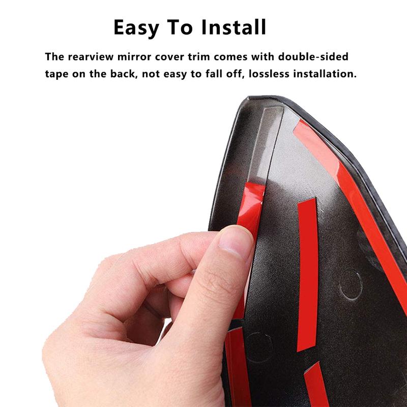 1 Pair For Honda 10th Gen Civic 2016- Rearview Mirror Cap Side Mirror Cover Trims Glossy Black