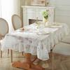 Французская кружевная скатерть с вырезами, Ретро романтическая белая скатерть с оборками и дизайном вырезанных цветов, Свадебное украшение, Накидка на шкафы