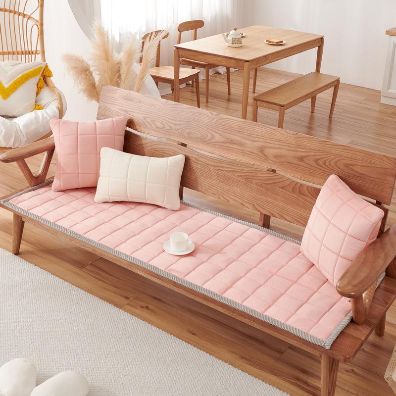 Новая подушка для дивана на все времена года, нескользящий плюшевый утолщенный чехол для офисного дивана из цельного дерева