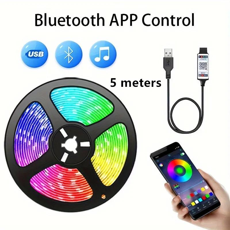 5V 5050 LED Strip Lights Room Decoration Home 30LEDs/m RGB Tape Festoon Backlight Smart Christmas Lights Bluetooth App Control
