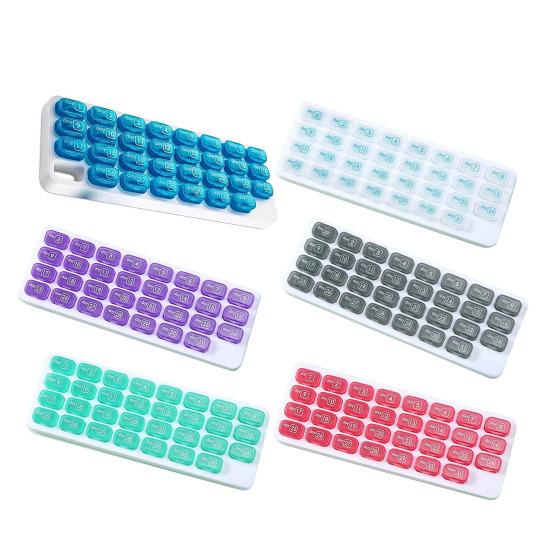 Monthly Pill Organizer with Removable Pocket-Sized Storage Box Snap Lid Storage Case for Daily