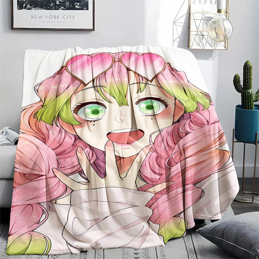 1 шт. Фланелевое одеяло с принтом «Клинок, рассекающий демонов», Высококачественное, Для всех сезонов, Декор для дома, Тепло и уют, Идеально для рождественских подарков