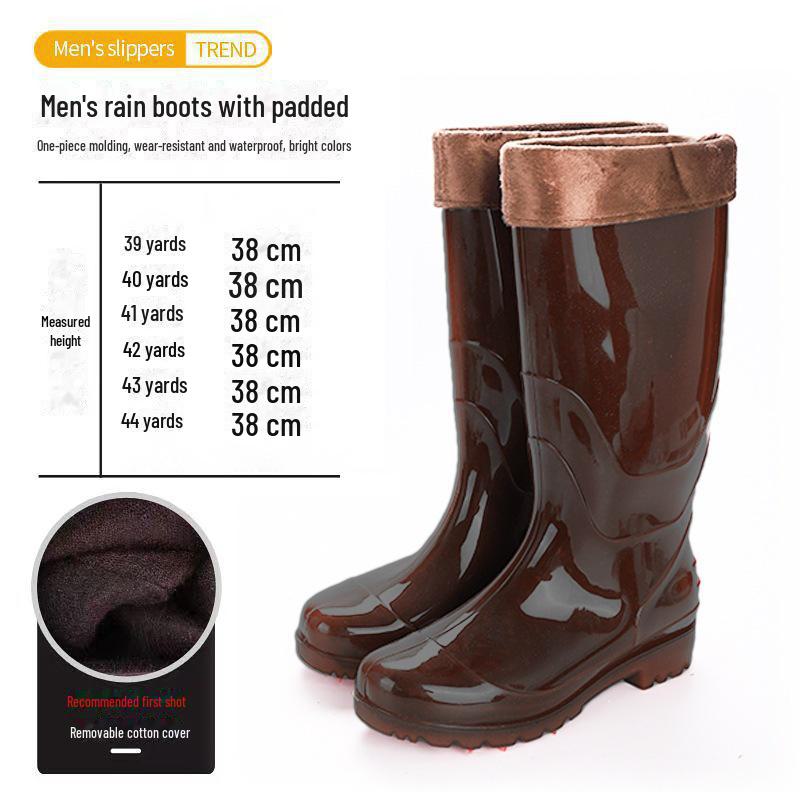 Бесплатная доставка: Мужские высокие резиновые сапоги, теплая сетка, нескользящие, износостойкие, строительные, с длинным берцем, резиновые водолазные сапоги.
