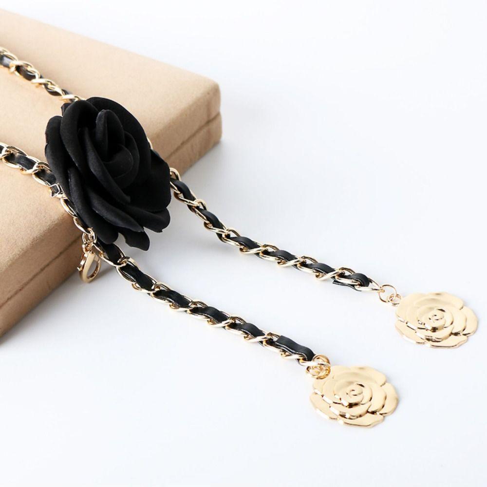Универсальная цепочка на талию Camellia, роскошный дизайн, металлическая цепочка, пояс для женского платья, цепочка