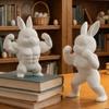 Cute Easter Fitness Rabbit Funny Plastic Muscular Rabbit Statue  Collectors Realistic Small Rabbit Ornament Home Desk Decor