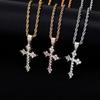 European and American Retro Zircon Cross Pendant Necklace