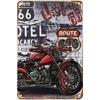 Vintage Route  American Classic Motorcycle Neon Style High Definition Metal Tin Sign Wall Art  HD Printed Tin Plate Decor for
