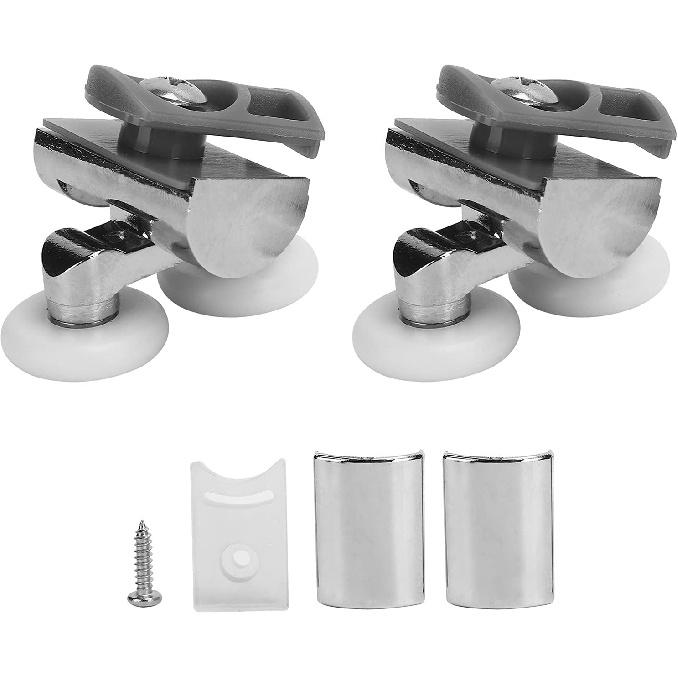 23 мм ролики для душевой двери премиум-класса, подвесной шкив с гладкими нейлоновыми колесами, подходит для стекла толщиной 4-8 мм, прочная конструкция из нержавеющей стали