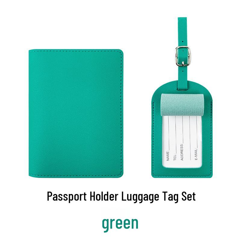 Набор из настраиваемой обложки для паспорта из ПУ кожи и багажной бирки с бумажной карточкой