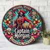 Металлическое Настенное Искусство Круглый Декор Captain Morgan Винтажная Вывеска Паба 20x20 см Домашний Бар Кафе