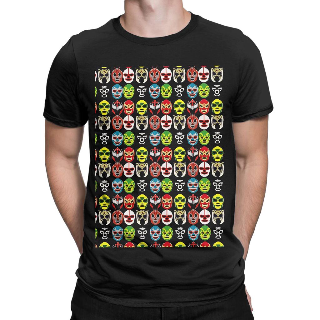 Mexican Wrestler Masks Funny Graphic 100 Cotton Tshirt Luchador Tops Tees For Unisex