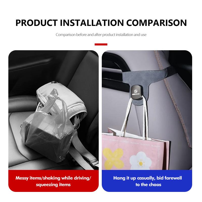 Hanging Car Seat Back Hooks Flip Fur Leather Headrest Hanger For BMW M F10 F20 F30 F40 F15 F25 F26 F31 F49 E62 E83 E84 GWJDH1