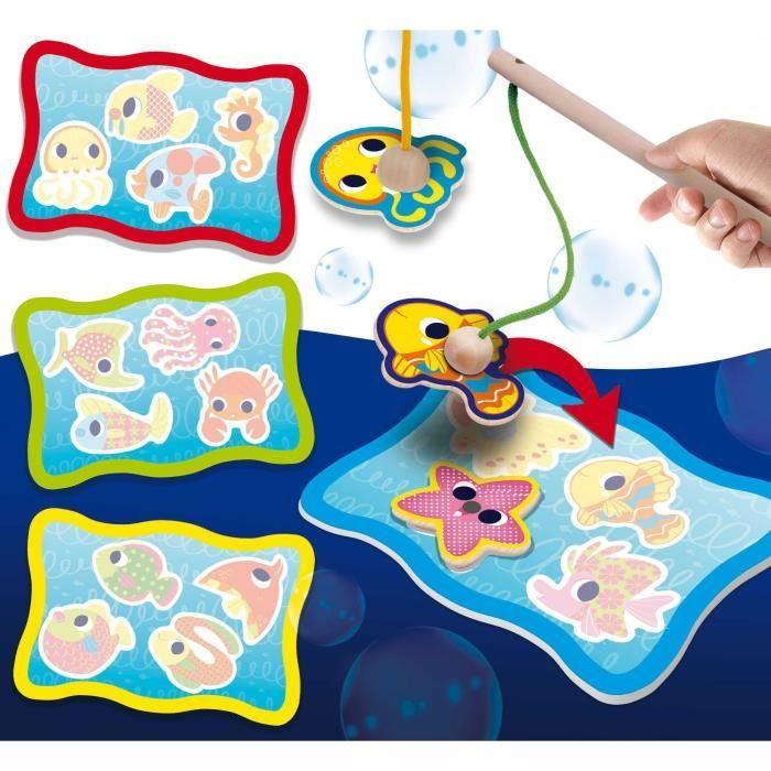 Pêche à la ligne - jeu montessori - montessori bois - pêche magnétique, jeu de patience