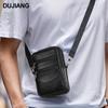 Men's Genuine Leather Crossbody & Waist Bag - Retro Vertical Minimalist Style