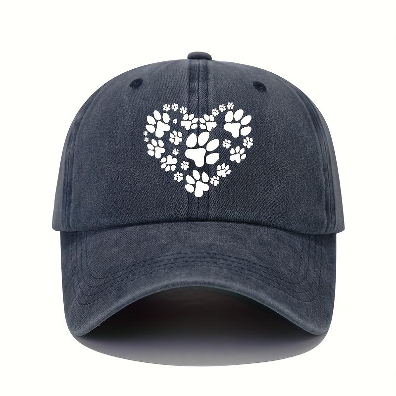 Claw print love print baseball cap retro lightweight washable cap adjustable for men and women