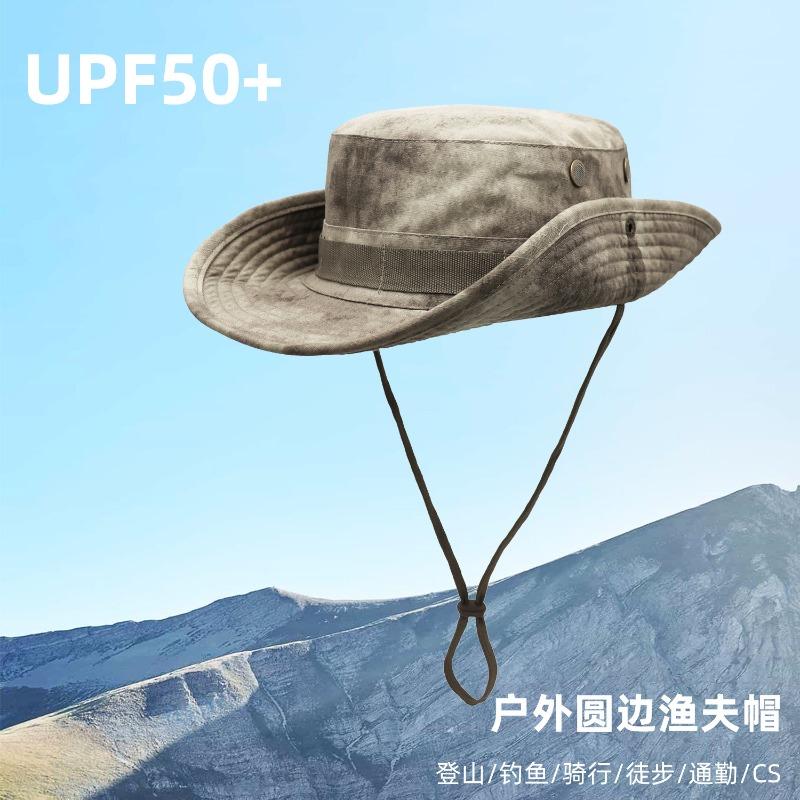 Adventure Sunscreen Camping Bucket Hat Outdoor Jungle Camouflage Visor Round Edge Fishing Hat Summer New