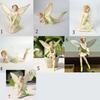Girl DIY Garden Home Ornament Crafts Fly Fairy Car Decor Angel Figurines Miniatures Flower Fairy