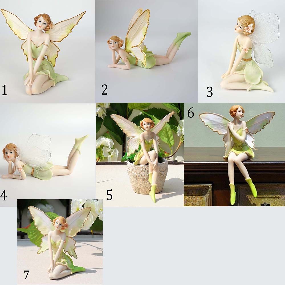 Girl DIY Garden Home Ornament Crafts Fly Fairy Car Decor Angel Figurines Miniatures Flower Fairy