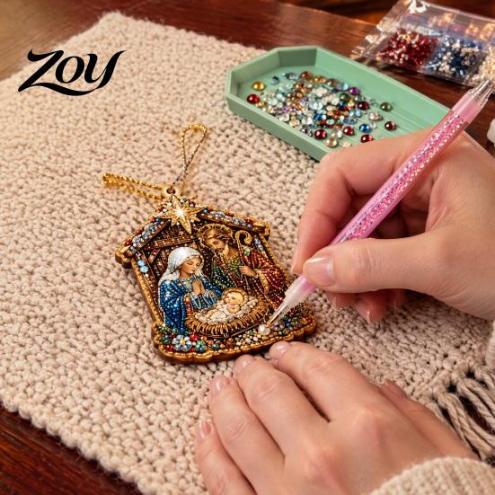 DIY Faux Pearl Art Set Christmas Kit, Make 10Pcs Hanging Ornaments, Festive Creative Holiday Decor Rhinestone Ornaments Craft Kit for Adults,