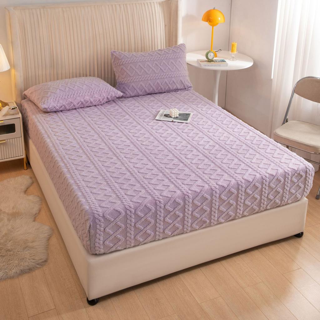 Фланелевые простыни, модные, однотонные, жаккардовые, удобные, мягкие, эластичные, утолщенные, теплые, пылезащитные, чехлы для матрасов