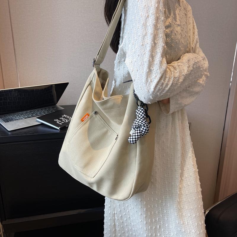 Холщовая сумка женская большая вместительная сумка через плечо сумка-ведро большая сумка