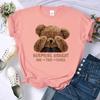One Two Three Teddy Bear Printed Women T Shirt AllMatch Casual Short Sleeve Summer Soft Top Hip Hop Oversize FeUnisex Clothes