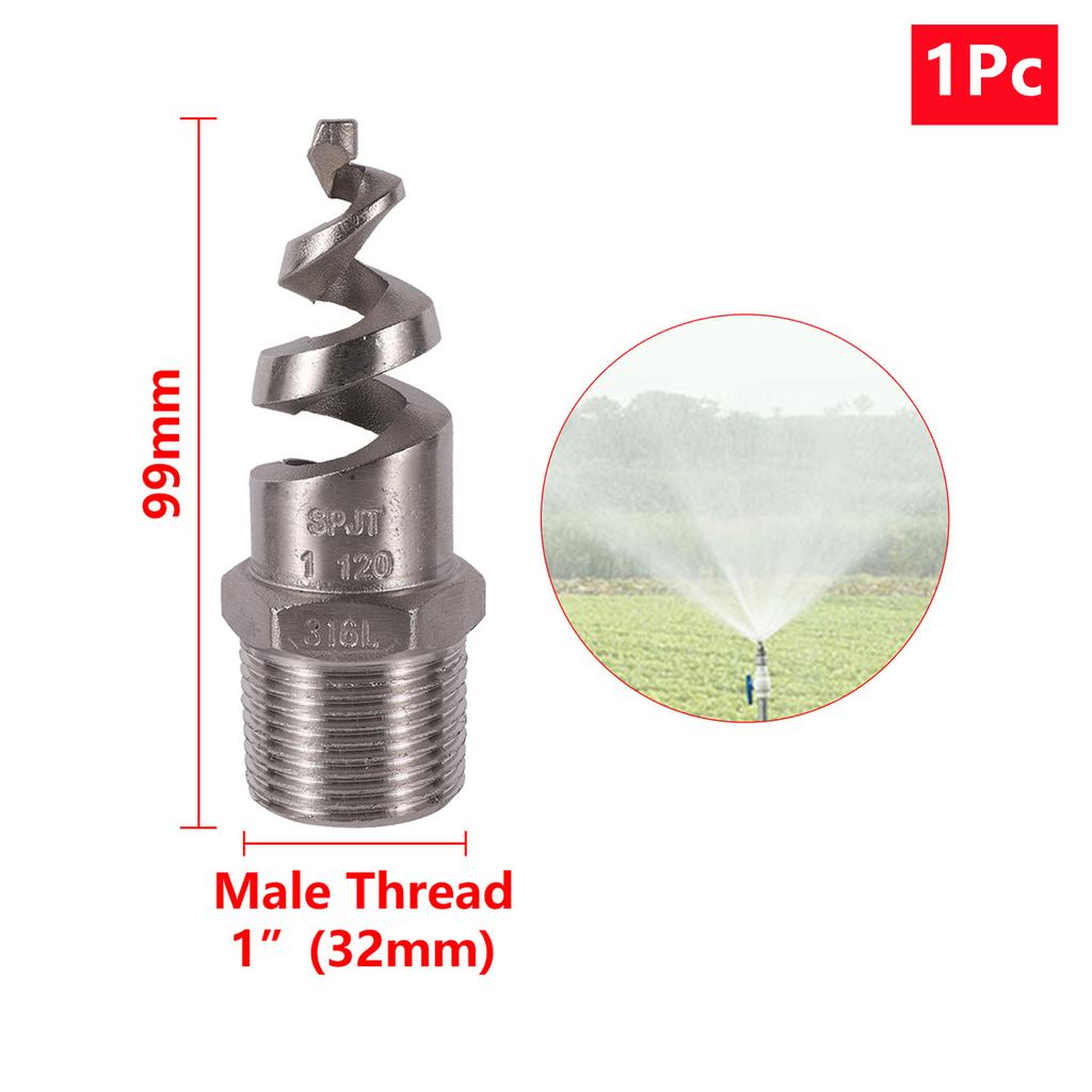 Spiral Cone Atomization Nozzle 1/4" 3/8" 1/2" 3/4" 1" Male Thread Plastic Sprayer Head Stainless Steel Irrigation Mist Sprinkler
