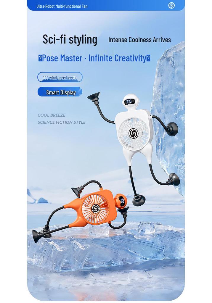 Portable Multi-Functional USB Mini Fan with Suction Cup for Desk, Dorm, or Kitchen