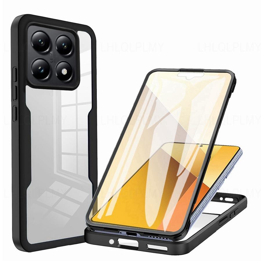 Защитный противоударный чехол с защитой спереди и сзади для Xiaomi 15T Pro 17 Redmi Note 15 5G Plus Poco M8 X8 Max F8 Ultra Чехол на 360 градусов