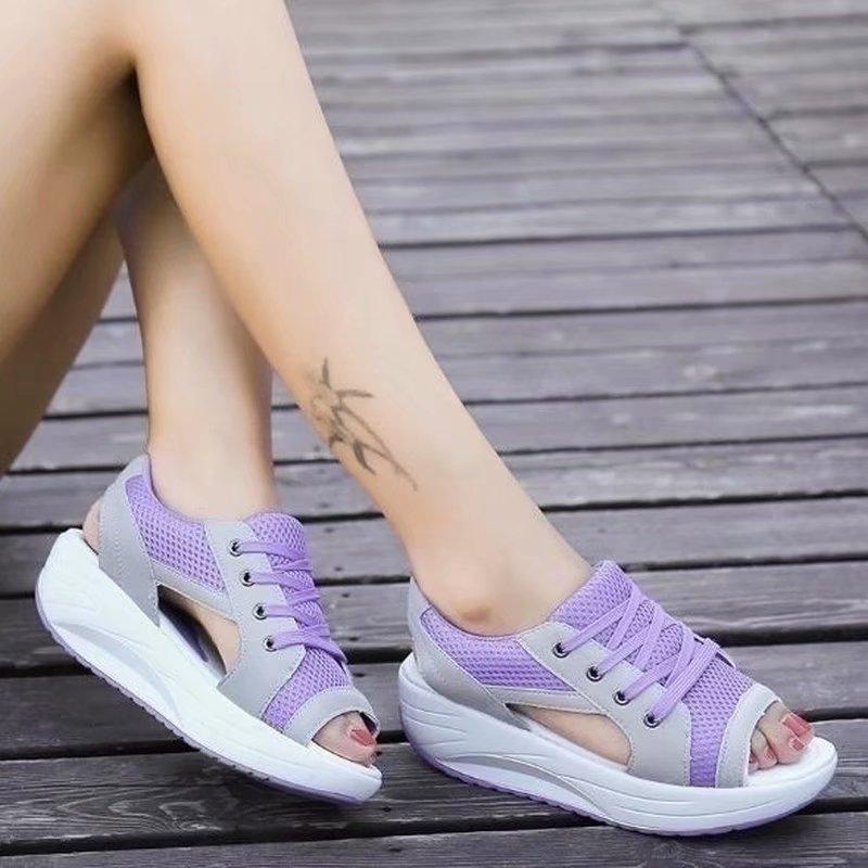 Summer Women Shoes Flat Platform Wedges Sandals Breathable Fashion Casual Shoes Woman Ladies Tennis Open Toe