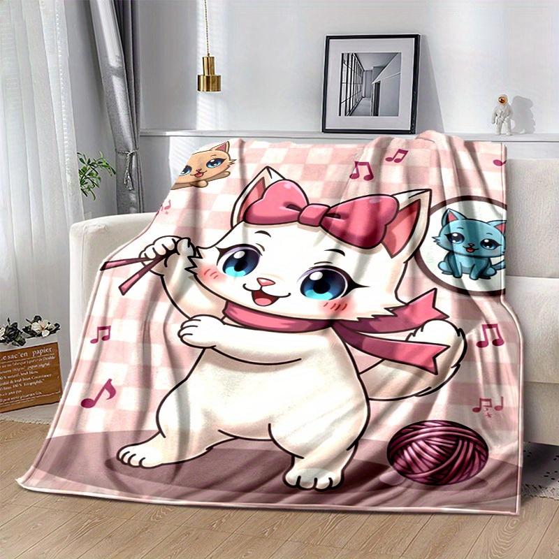 1pc Cute Cartoon Marie Cat, for Decorating Your Own Sofa and Living Room, Super Soft Flannel, for All Season Use, Bed, Couch, Office, Outdoo