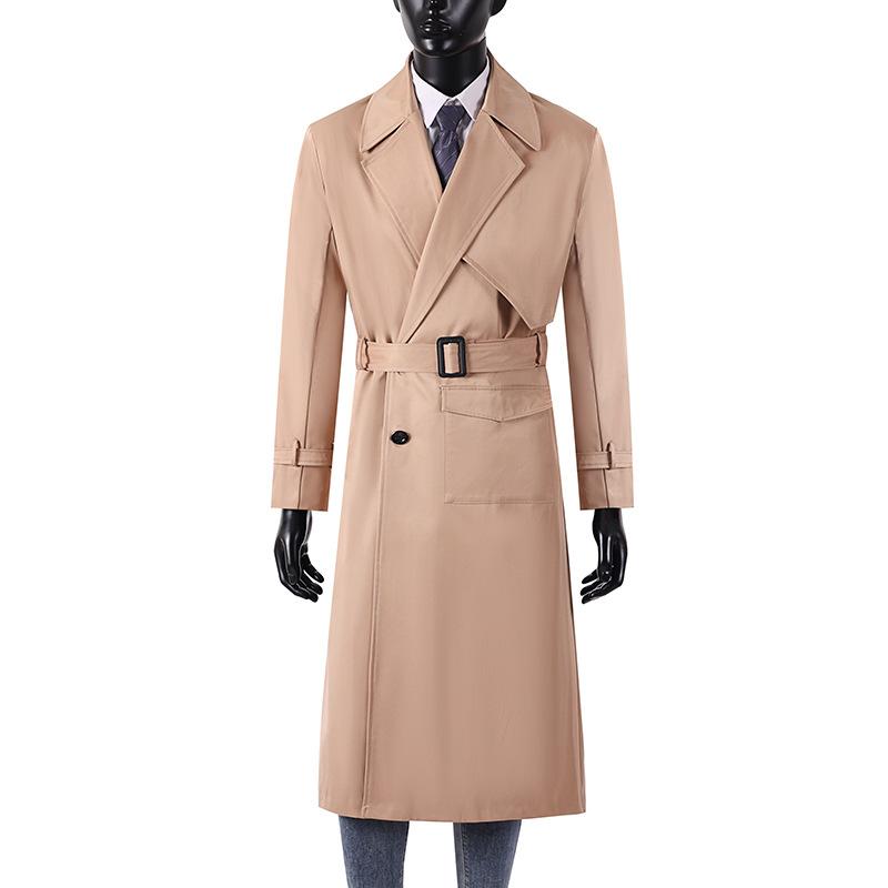 Мужской плащ с лацканами, уличная одежда, большой карман, осенняя деловая винтажная верхняя одежда M-6XL