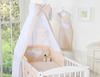 5-Piece Bedding Set 120X90 With Canopy - Hanging Hearts White Polka Dots On Beige