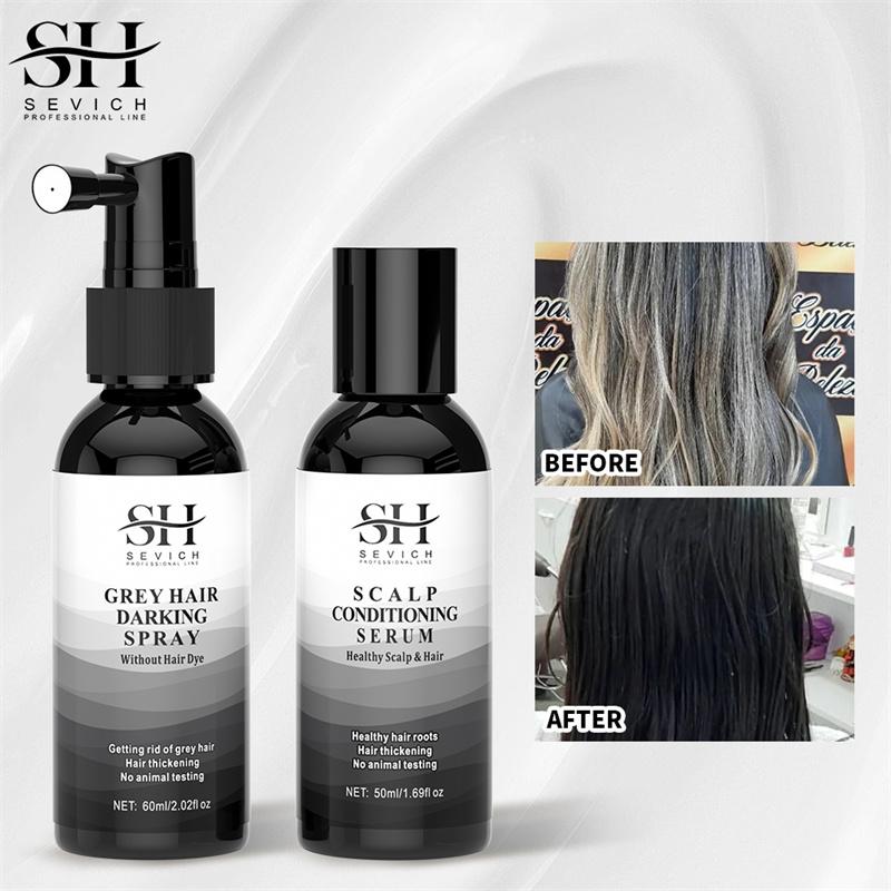 Натурально седые белые волосы обратный спрей имбирь восстанавливающая сыворотка для кожи головы без раздражения краска для волос затемнение для покрытия седых белых волос
