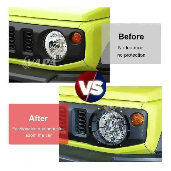 Car Headlight Metal Decoration Lamp Protective Cover for Suzuki Jimny 2019 Up Exterior Accessories