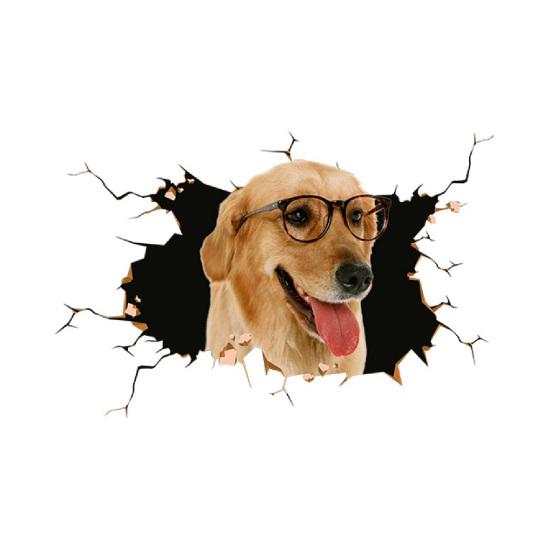 Автомобильные 3D забавные наклейки с изображением кошки или собаки, наклейки на тело, царапины, авто наклейки